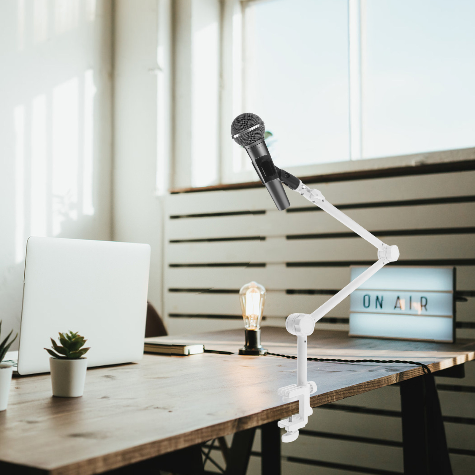 Microphone Arm Boom - 1 Zestaw Biały Regulowany Statyw Mikrofonowy