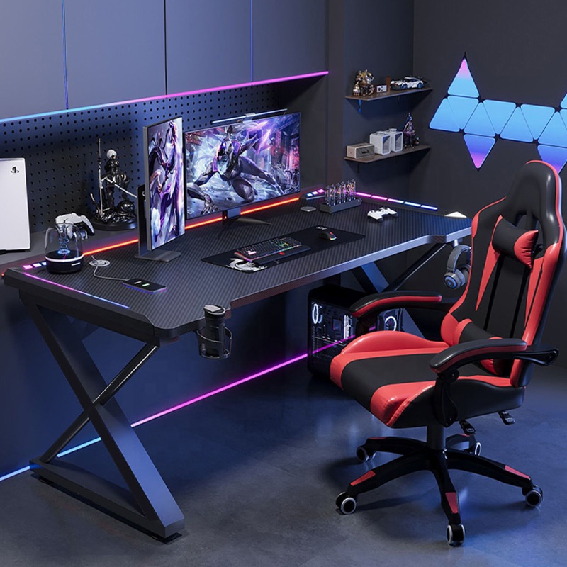 Esports Gaming Top - Biurko gamingowe E-Sports z teksturą włókna