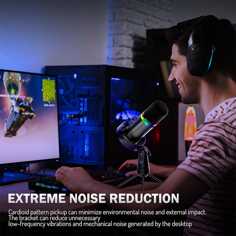Microphone Arm Boom - Mikrofon USB do gier z ramieniem,